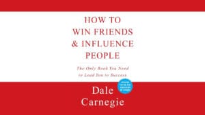 Here are the suggested values for your WordPress image: Alt Text: "Book cover of 'How to Win Friends and Influence People' by Dale Carnegie featuring a red border with the title in bold red text against a white background